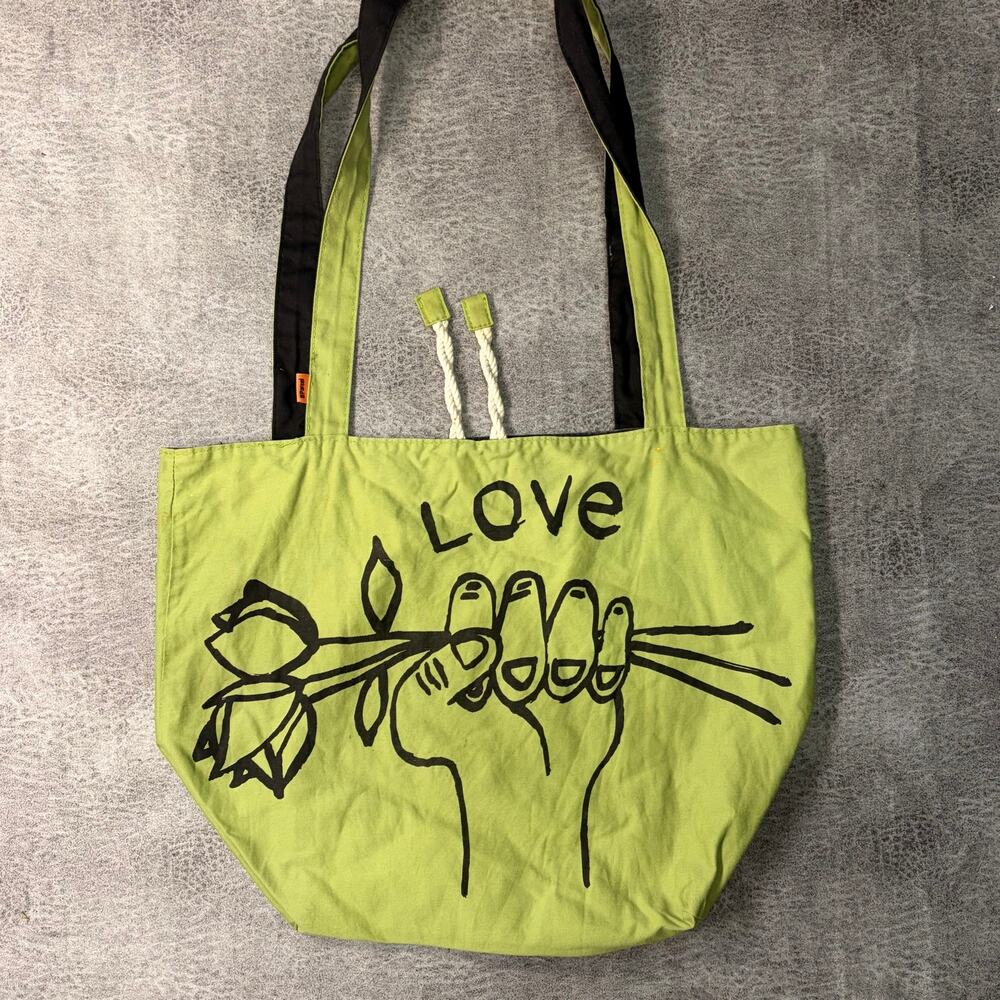 Reversible Love and Hate Graphic Tote Bag